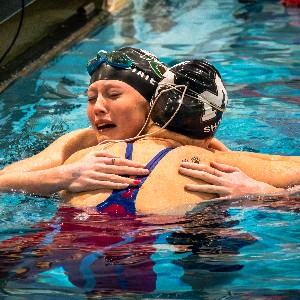 Swimmers embrace